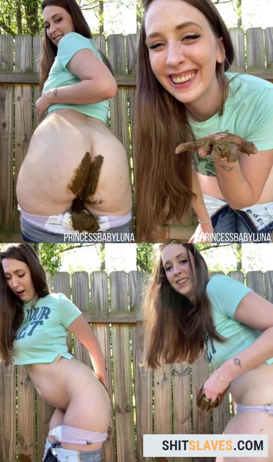 PrincessBabyLuna - Outside Messing in Jeans First Scat Taste - Solo, Poop [HD 720p] (265.75 MB) Femscat.com