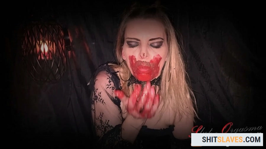 SlutOrgasma - Extreme scat and puke swallowing - Bloody scat dinner of a satanic - Shitting Ass, Solo [FullHD 1080p] (4.11 GB) Fetish