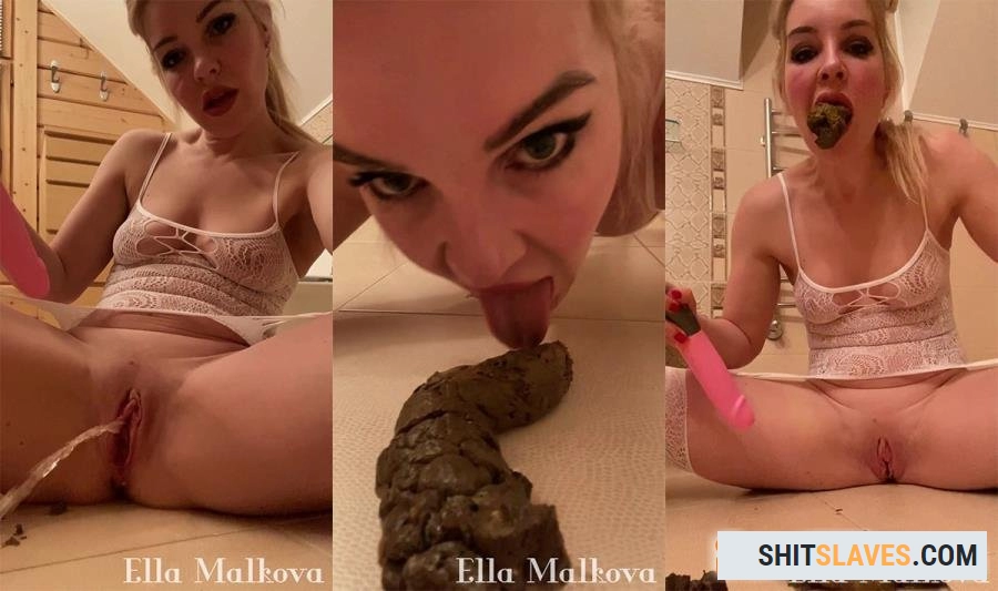 Scat Ella / Ella Malova - Masturbating and Licking Shit (Scatology, Poop, Shitting) [UltraHD 2K] (440 MB)